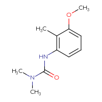Chemical structure of 1-(3-methoxy-2-methylphenyl)-3,3-dimethylurea - CSSB03548818299