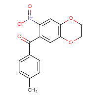 Chemical structure of 6-(4-methylbenzoyl)-7-nitro-2,3-dihydro-1,4-benzodioxine - CSSB00103160513
