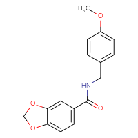 Chemical structure of N-[(4-methoxyphenyl)methyl]-2H-1,3-benzodioxole-5-carboxamide - CSSB00026396243