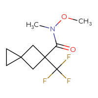 Chemical structure of N-methoxy-N-methyl-5-(trifluoromethyl)spiro[2.3]hexane-5-carboxamide - CSSB21154630002