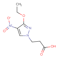 Chemical structure of 3-(3-ethoxy-4-nitro-1H-pyrazol-1-yl)propanoic acid - CSSB00025719351