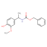 Chemical structure of benzyl N-[1-(4-hydroxy-3-methoxyphenyl)ethyl]carbamate - CSSB21043416821