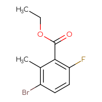 Chemical structure of ethyl 3-bromo-6-fluoro-2-methylbenzoate - CSSB00015256539