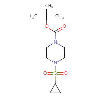 Chemical structure of tert-butyl 4-(cyclopropanesulfonyl)piperazine-1-carboxylate - CSSB00009888764