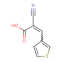 Chemical structure of 2-cyano-3-(thiophen-3-yl)prop-2-enoic acid - CSSB00103287226