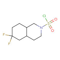 Chemical structure of 6,6-difluoro-decahydroisoquinoline-2-sulfonyl chloride - CSSB14850953316