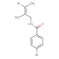 Chemical structure of 4-bromo-N-[(2E)-3-bromo-2-methylbut-2-en-1-yl]benzamide - CSSB15099579377