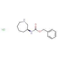 Chemical structure of benzyl N-[(3S)-azepan-3-yl]carbamate hydrochloride - CSSB00020634566