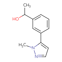 Chemical structure of 1-[3-(1-methyl-1H-pyrazol-5-yl)phenyl]ethan-1-ol - CSSB00016841397