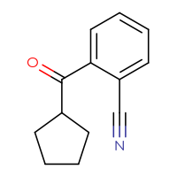 Chemical structure of 2-cyclopentanecarbonylbenzonitrile - CSSB00000080840