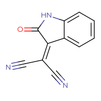 Chemical structure of 2-(2-oxo-2,3-dihydro-1H-indol-3-ylidene)propanedinitrile - CSSB00000013932