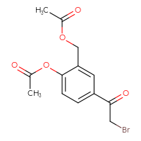 Chemical structure of [2-(acetyloxy)-5-(2-bromoacetyl)phenyl]methyl acetate - CSSB00015242987