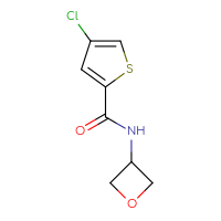 Chemical structure of 4-chloro-N-(oxetan-3-yl)thiophene-2-carboxamide - CSSB01991062100