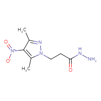 Chemical structure of 3-(3,5-dimethyl-4-nitro-1H-pyrazol-1-yl)propanehydrazide - CSSB00000292443