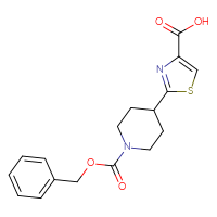 Chemical structure of 2-{1-[(benzyloxy)carbonyl]piperidin-4-yl}-1,3-thiazole-4-carboxylic acid - CSSB00137315281
