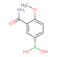 Chemical structure of (3-carbamoyl-4-methoxyphenyl)boronic acid - CSSB00011106312