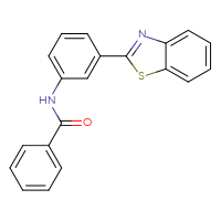 Chemical structure of N-[3-(1,3-benzothiazol-2-yl)phenyl]benzamide - CSSB00028069198
