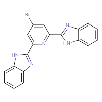 Chemical structure of 2-[6-(1H-1,3-benzodiazol-2-yl)-4-bromopyridin-2-yl]-1H-1,3-benzodiazole - CSSB14948339223