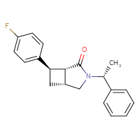 Chemical structure of (1S,5R,7R)-7-(4-fluorophenyl)-3-[(1R)-1-phenylethyl]-3-azabicyclo[3.2.0]heptan-2-one - CSSB00025785114