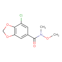 Chemical structure of 7-chloro-N-methoxy-N-methyl-2H-1,3-benzodioxole-5-carboxamide - CSSB00000263189