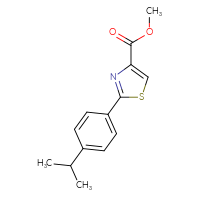 Chemical structure of methyl 2-[4-(propan-2-yl)phenyl]-1,3-thiazole-4-carboxylate - CSSB00000519844