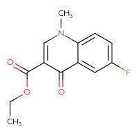 Chemical structure of ethyl 6-fluoro-1-methyl-4-oxo-1,4-dihydroquinoline-3-carboxylate - CSSB00020653424