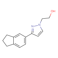 Chemical structure of 2-[3-(2,3-dihydro-1H-inden-5-yl)-1H-pyrazol-1-yl]ethan-1-ol - CSSB00025732450