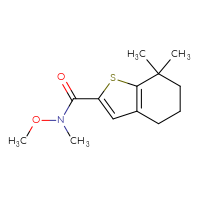 Chemical structure of N-methoxy-N,7,7-trimethyl-4,5,6,7-tetrahydro-1-benzothiophene-2-carboxamide - CSSB09251714530