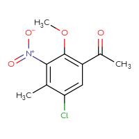 Chemical structure of 1-(5-chloro-2-methoxy-4-methyl-3-nitrophenyl)ethan-1-one - CSSB00010008651
