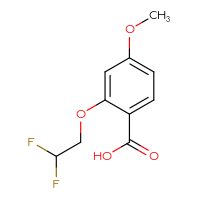 Chemical structure of 2-(2,2-difluoroethoxy)-4-methoxybenzoic acid - CSSB00000717579