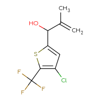 Chemical structure of 1-[4-chloro-5-(trifluoromethyl)thiophen-2-yl]-2-methylprop-2-en-1-ol - CSSB20761320964