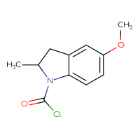 Chemical structure of 5-methoxy-2-methyl-2,3-dihydro-1H-indole-1-carbonyl chloride - CSSB14999591222