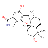 Chemical structure of (2R,2'R,4'aS,6'R,8'aS)-4,6'-dihydroxy-2',5',5',8'a-tetramethyl-3,3',4',4'a,5',6,6',7,7',8,8',8'a-dodecahydro-2'H-spiro[furo[2,3-e]isoindole-2,1'-naphthalen]-6-one - CSSB00137410692
