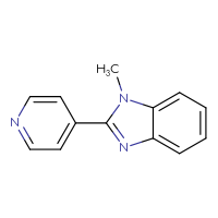 Chemical structure of 1-methyl-2-(pyridin-4-yl)-1H-1,3-benzodiazole - CSSB00000008792