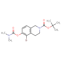 Chemical structure of tert-butyl 5-bromo-6-[(dimethylcarbamoyl)oxy]-1,2,3,4-tetrahydroisoquinoline-2-carboxylate - CSSB21432559994