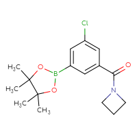 Chemical structure of 1-[3-chloro-5-(4,4,5,5-tetramethyl-1,3,2-dioxaborolan-2-yl)benzoyl]azetidine - CSSB02519432690