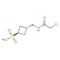 Chemical structure of 2-chloro-N-{[(1r,3r)-3-methanesulfonylcyclobutyl]methyl}acetamide - CSSB02129761730