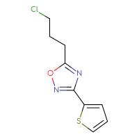 Chemical structure of 5-(3-chloropropyl)-3-(thiophen-2-yl)-1,2,4-oxadiazole - CSSB00000204631