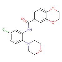 Chemical structure of N-[5-chloro-2-(morpholin-4-yl)phenyl]-2,3-dihydro-1,4-benzodioxine-6-carboxamide - CSSB00046133431