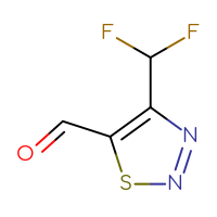 Chemical structure of 4-(difluoromethyl)-1,2,3-thiadiazole-5-carbaldehyde - CSSB09890882988