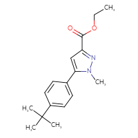 Chemical structure of ethyl 5-(4-tert-butylphenyl)-1-methyl-1H-pyrazole-3-carboxylate - CSSB01097640250