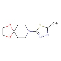 Chemical structure of 8-(5-methyl-1,3,4-thiadiazol-2-yl)-1,4-dioxa-8-azaspiro[4.5]decane - CSSB00000698837