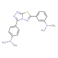 Chemical structure of 4-{6-[3-(dimethylamino)phenyl]-[1,2,4]triazolo[3,4-b][1,3,4]thiadiazol-3-yl}-N,N-dimethylaniline - CSSB00121624241