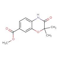 Chemical structure of methyl 2,2-dimethyl-3-oxo-3,4-dihydro-2H-1,4-benzoxazine-7-carboxylate - CSSB00103148467