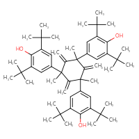 Chemical structure of 4-[3,5-bis(3,5-di-tert-butyl-4-hydroxyphenyl)-1,3,5-trimethyl-2,4,6-trimethylidenecyclohexyl]-2,6-di-tert-butylphenol - CSSB20504685417