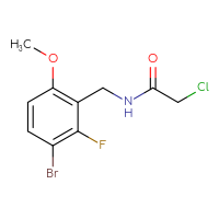 Chemical structure of N-[(3-bromo-2-fluoro-6-methoxyphenyl)methyl]-2-chloroacetamide - CSSB21332098457