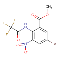 Chemical structure of methyl 5-bromo-3-nitro-2-(2,2,2-trifluoroacetamido)benzoate - CSSB00134735566