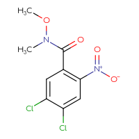 Chemical structure of 4,5-dichloro-N-methoxy-N-methyl-2-nitrobenzamide - CSSB21151594160