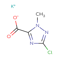 Chemical structure of potassium 3-chloro-1-methyl-1H-1,2,4-triazole-5-carboxylate - CSSB09881013949