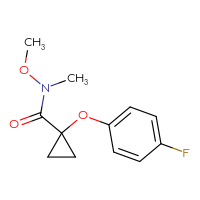 Chemical structure of 1-(4-fluorophenoxy)-N-methoxy-N-methylcyclopropane-1-carboxamide - CSSB01395048707